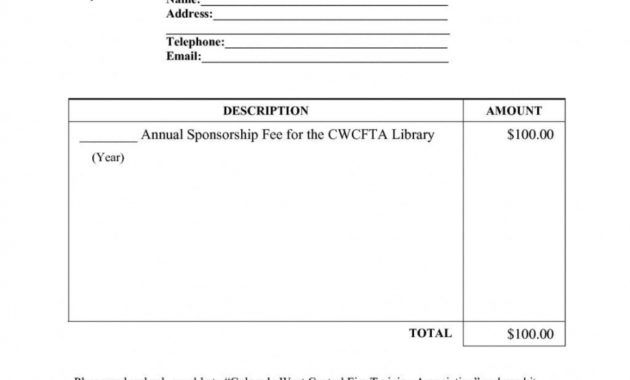 printable sponsorship invoice template word  invoice sample sponsorship receipt template doc