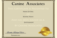 canine associates certificate template by blackbirdheights service dog certificate template