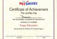 editable dog obedience graduation certificate ~ get dog training advise service dog certificate template samples