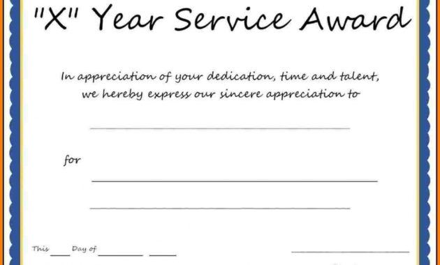 editable multiyear service award certificate template years of service recognition certificate template samples