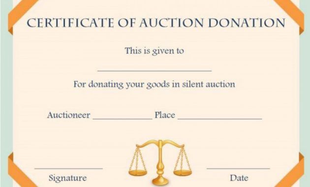 editable silent auction certificate template ~ addictionary silent auction certificate template pdf