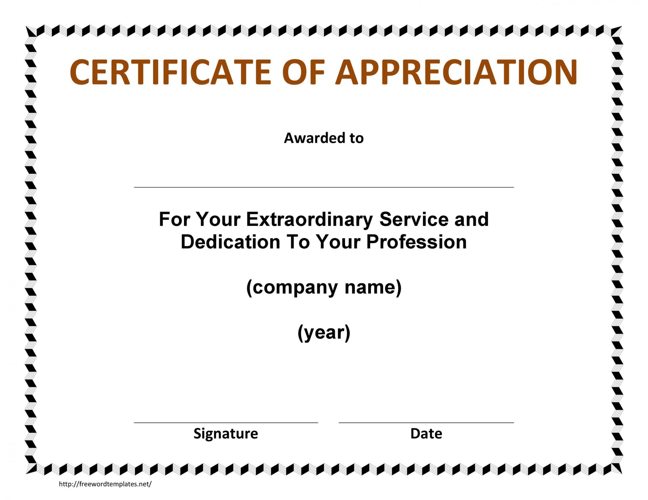 free 30 free certificate of appreciation templates and letters years of service recognition certificate template pdf