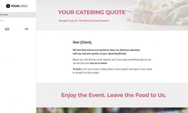 free catering quote template  better proposals catering quotation template