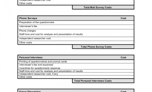 free cost analysis of market research methods template  by market research quotation template doc