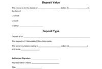 free deposit receipt templates  word  pdf  eforms  free auto deposit receipt template doc