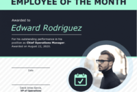 free employee of the month certificate of recognition template employee of the month certificate template samples