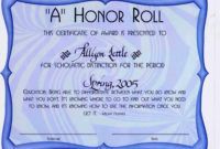 honor roll certificate free printable good girl award honor roll certificate template free examples