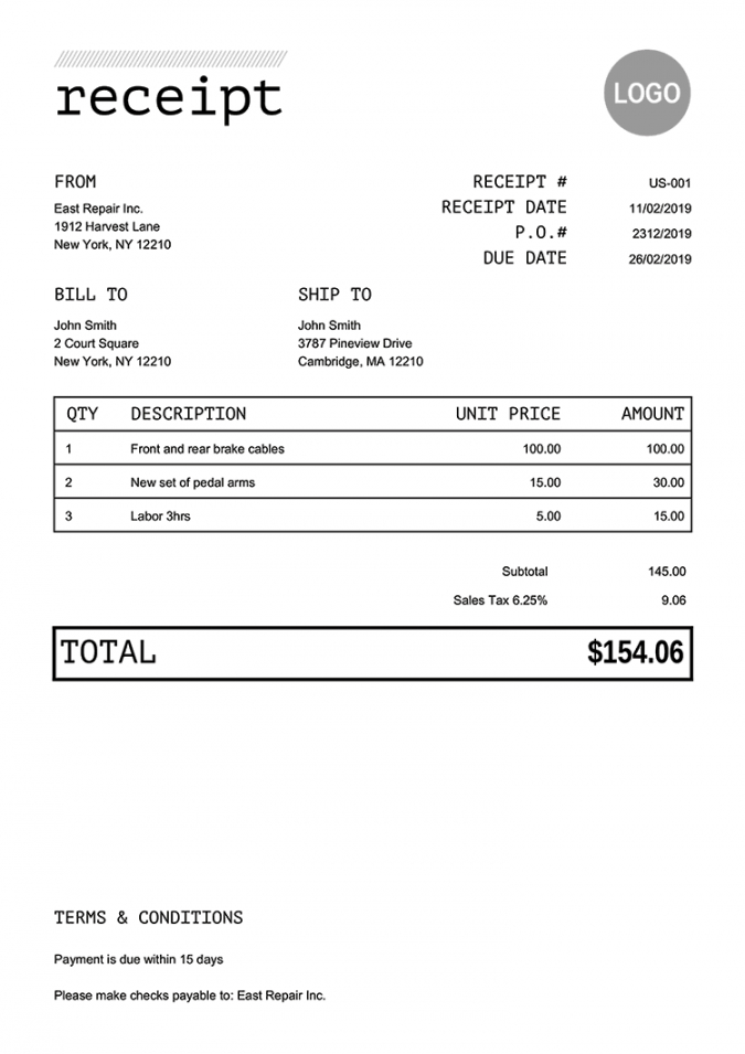 printable 100 free receipt templates  print &amp;amp; email receipts as pdf oil change receipt template pdf