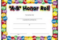 printable a b honor roll certificate template free image honor roll certificate template free examples