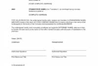 printable assignment and transfer of stock certificate template  by stock transfer certificate template doc