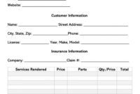 printable free car vehicle repair receipt templates word  pdf auto body receipt template