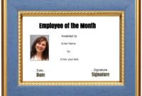 printable free custom employee of the month certificate employee of the month certificate template excel