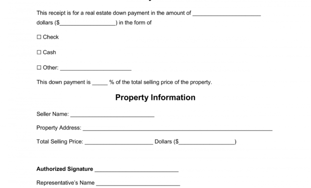 printable free real estate downpayment receipt  word  pdf  eforms real estate deposit receipt template pdf