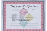 printable hazmat employee training certificate confined space training certificate template samples