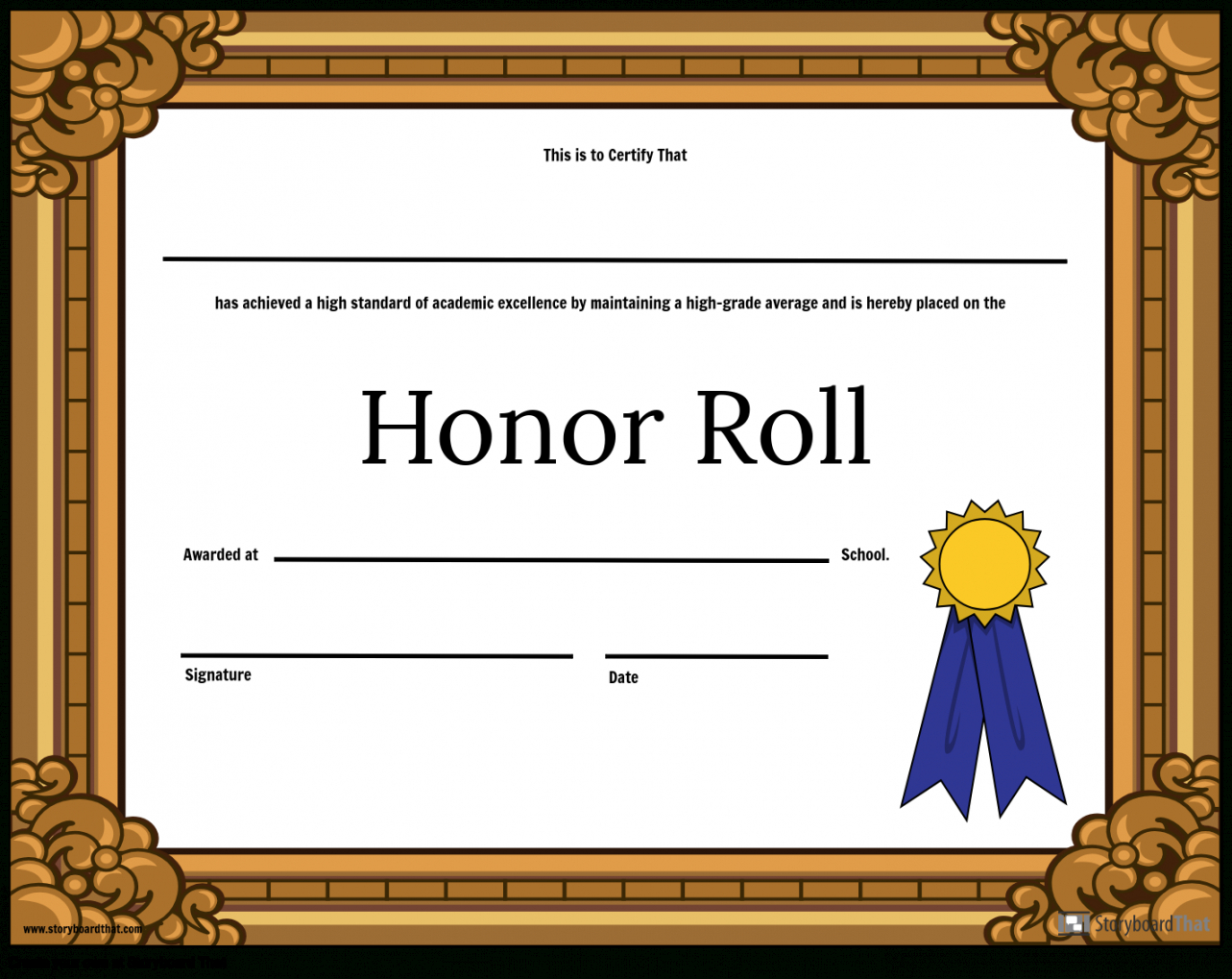 printable honor roll worksheet template storyboard by worksheettemplates honor roll certificate template free examples