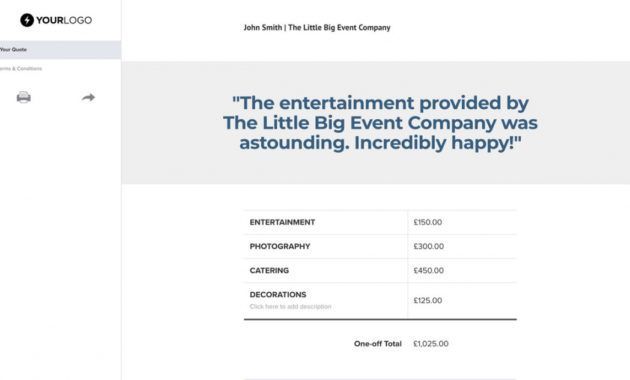 sample of free event planner quote template  better proposals event planning quotation template pdf