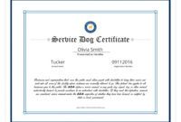 service animal certificate template  carlynstudio emotional support dog certificate template pdf