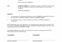 shares transfer agreement short template  by businessinabox™ stock transfer certificate template excel