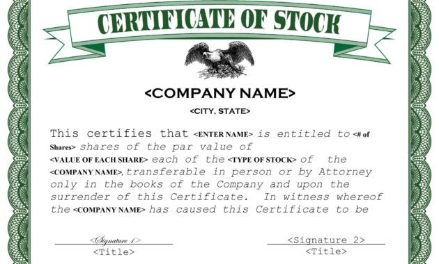 40 free stock certificate templates word pdf ᐅ templatelab common stock certificate template excel