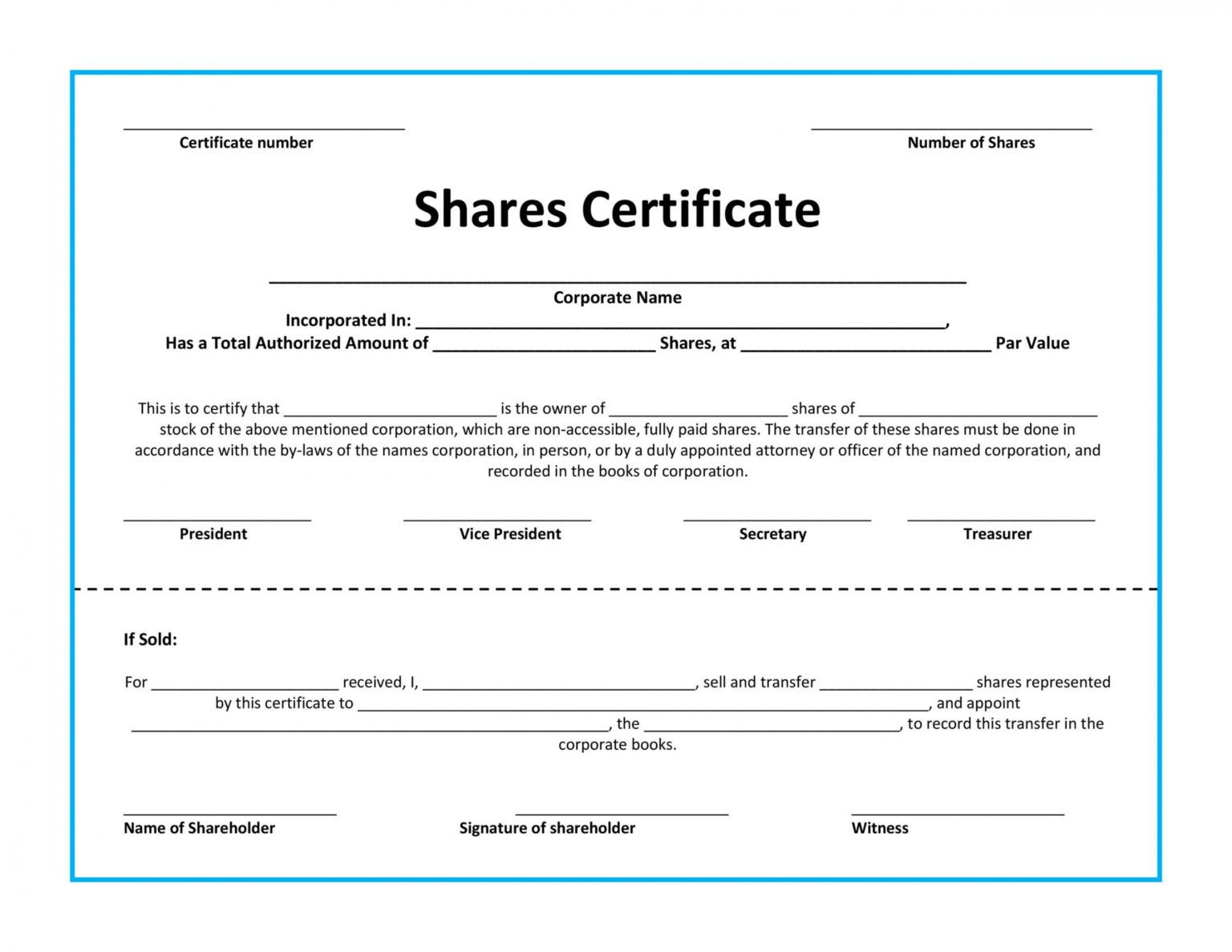 40 Free Stock Certificate Templates Word Pdf ᐅ Templatelab Corporation ...