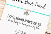 best friend bracelet  friend thank you card  friendship bracelet  lucky  elephant bracelet  gift for best friend  soul sister gift thank you card for a friend image
