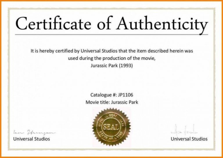 Certificate Of Authenticity Autograph Template ~ Addictionary Certificate Of Authenticity Autograph Template ~ Addictionary