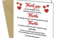 editable 710 friendship card best friends birthday xmas thank you greeting card  6x6&amp;quot;  ebay thank you card for a friend picture