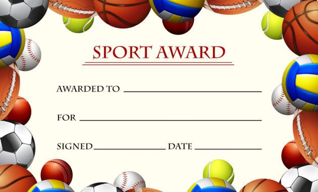 editable certificate template for sport award  download free vectors sport award certificate template samples