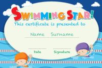 editable certificate template with kids swimming  download free swimming certificate template pdf