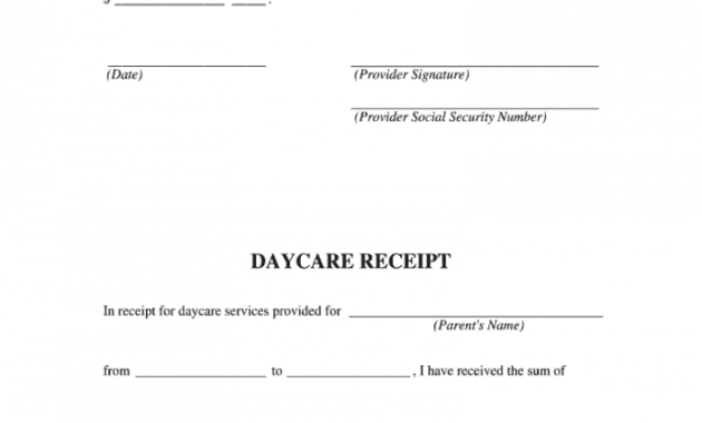 editable child care receipt  fill online printable fillable blank child care expense receipt template sample