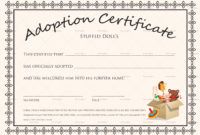 editable doll adoption certificate design template in psd word child adoption certificate template examples