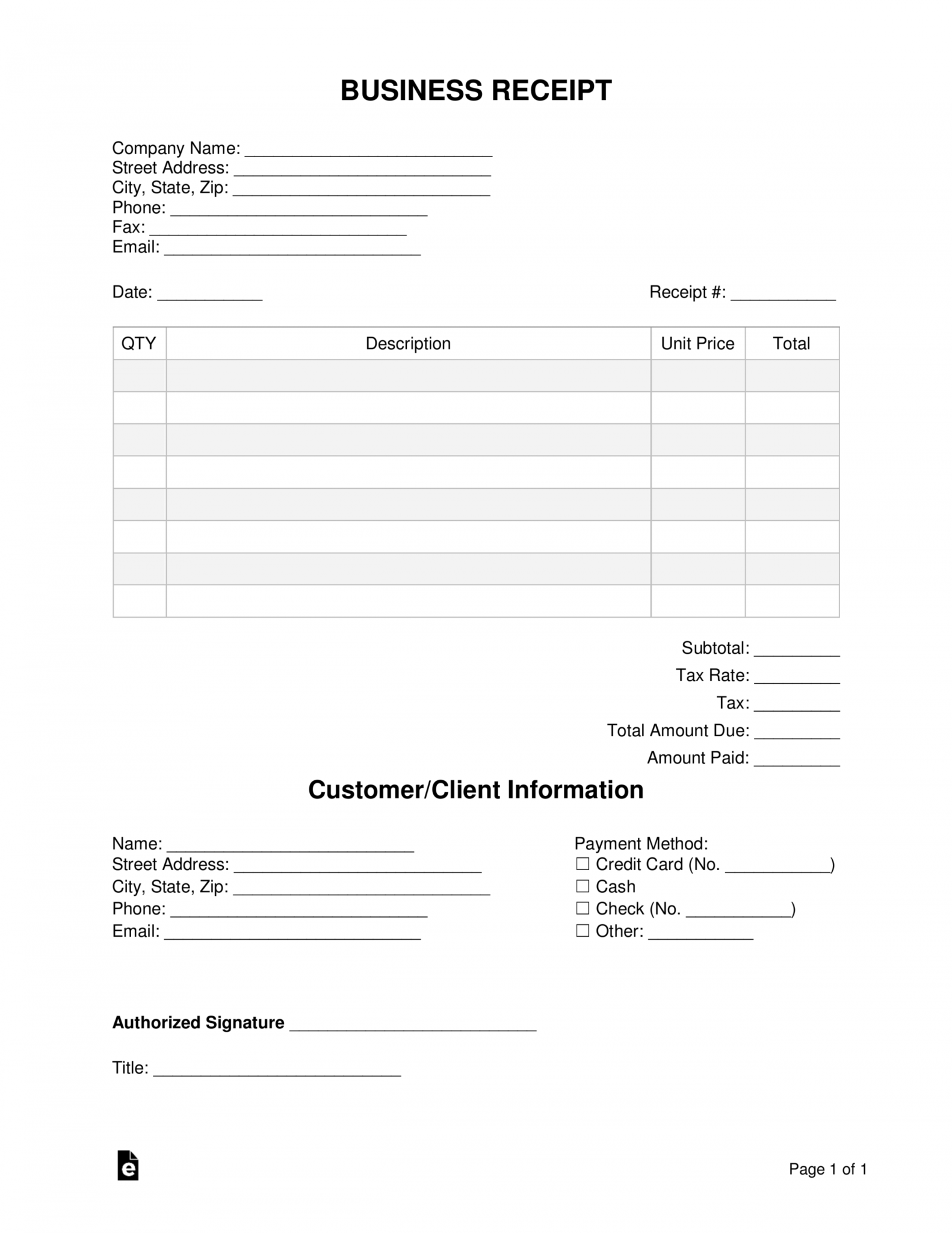 Free Free Business Receipt Template Word Pdf Eforms Free Small Sales ...