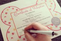 free printables} dog adoption certificates  big dot of adopt an animal certificate template samples