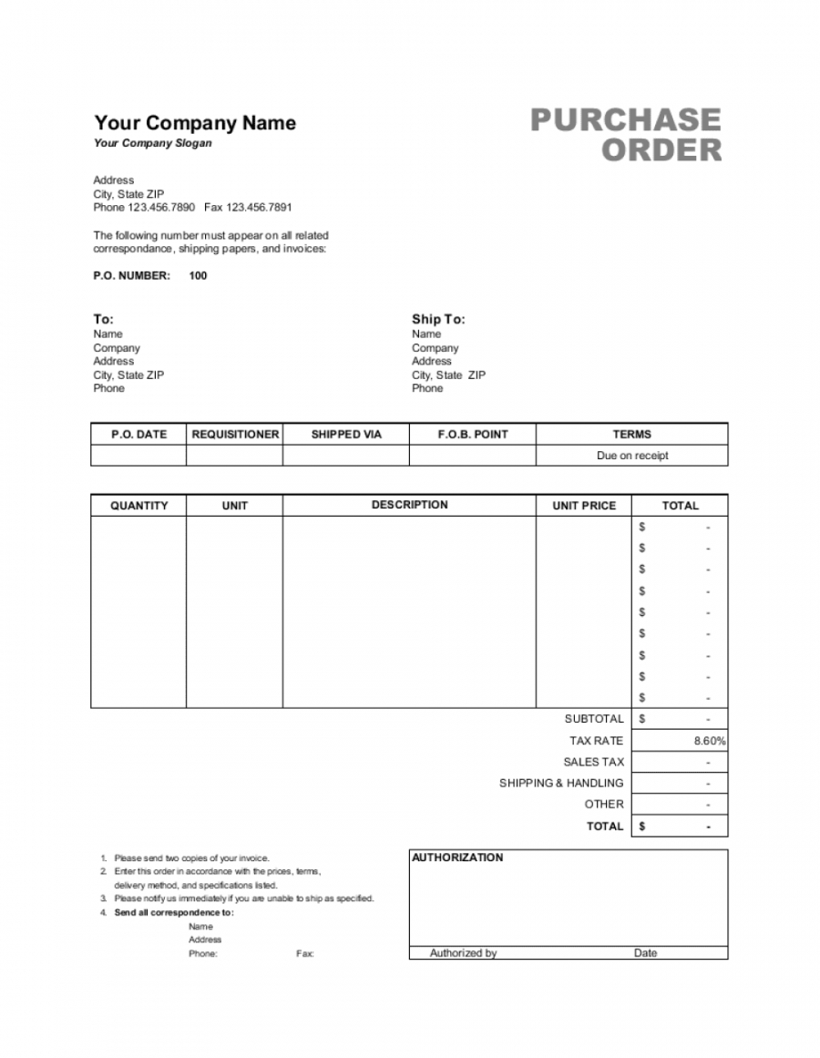 free purchase order  excel template  by businessinabox™ purchase order receipt template doc