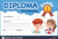 free swimming diploma certificate template illustration stock swimming certificate template examples