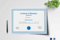 printable 18 attendance certificate templates  word psd docs perfect attendance award certificate template