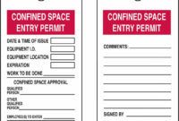 printable brady part 49234  confined space  confined space entry confined space certificate template excel