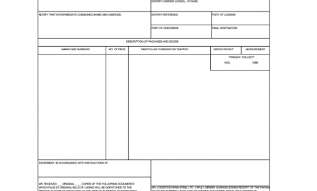 printable cargo receipt sample  fill online printable fillable cargo receipt template pdf