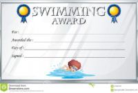 printable certificate template for swimming award stock vector swimming certificate template examples