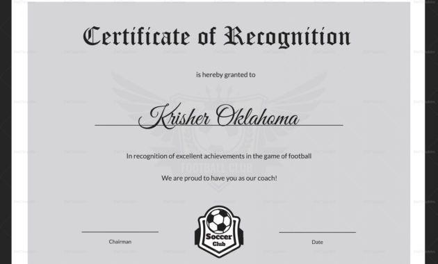 printable excellent coach football certificate design template in psd coach of the year certificate template