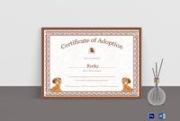 printable pet adoption certificate design template in psd word adopt an animal certificate template doc