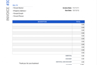 printable rental invoice templates  free download  invoice simple rent invoice receipt template doc