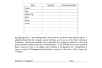 printable uniform receipt acknowledgement form  fill online uniform receipt template doc