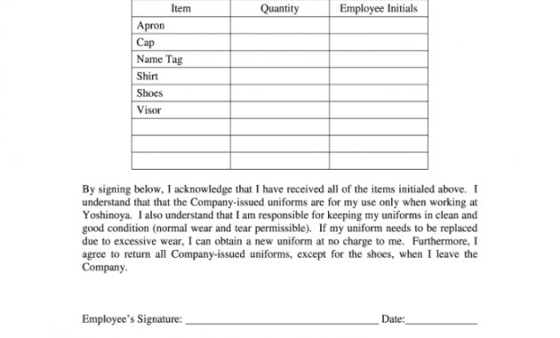 printable uniform receipt acknowledgement form  fill online uniform receipt template doc