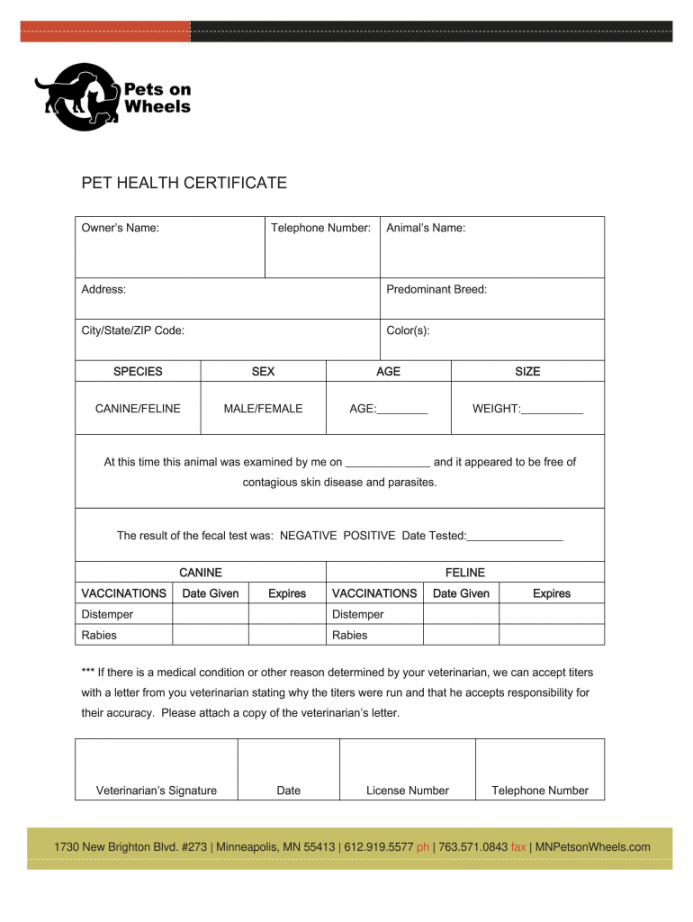 printable what is a puppy health certificate  fill online printable dog health certificate template excel