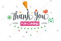 editable thank you coming lettering greeting card stock vector thank you for coming card gallery