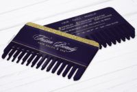 editable unique hair stylist business cards • comb shaped diecut cards musical comb business card