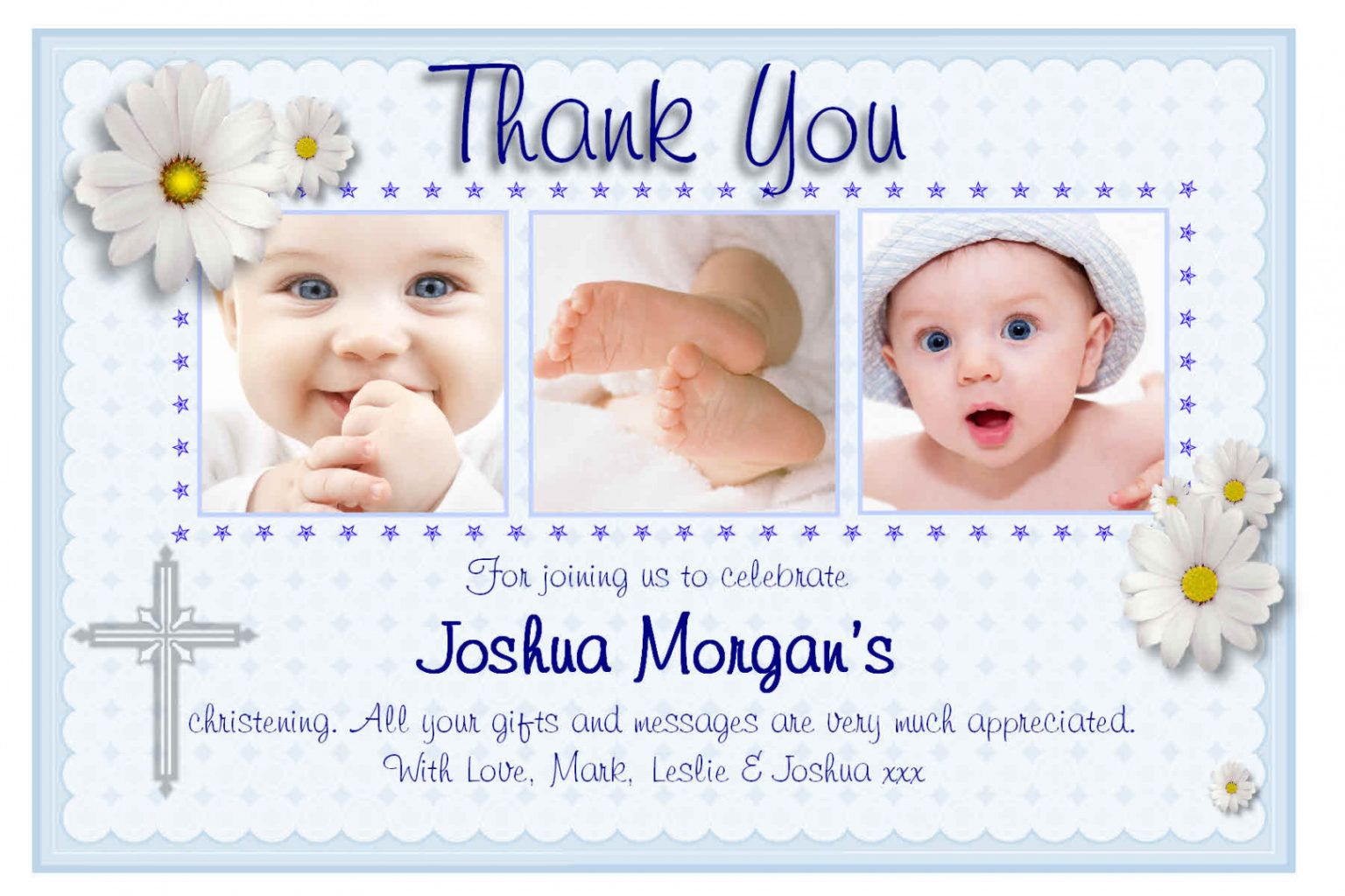 Free 10 Personalised Christening Baptism Thank You Photo Cards N130 ...