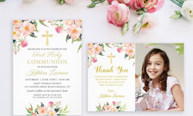 free first holy communion invitations and thank you cards first communion thank you card doc