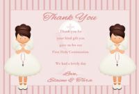 free personalised girl twins communion thank you cards first communion thank you card design